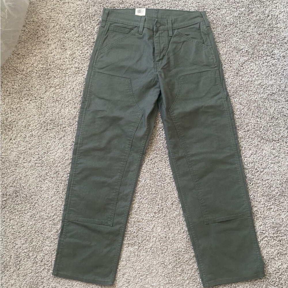 Levis Pants Mens 31x30 Olive 565 Double Knee Canvas Workwear Utility Stretch NEW